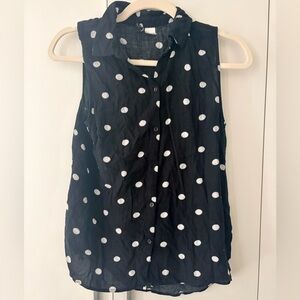 H&M Black Polka Dot Sleeveless Button-Front Camisole